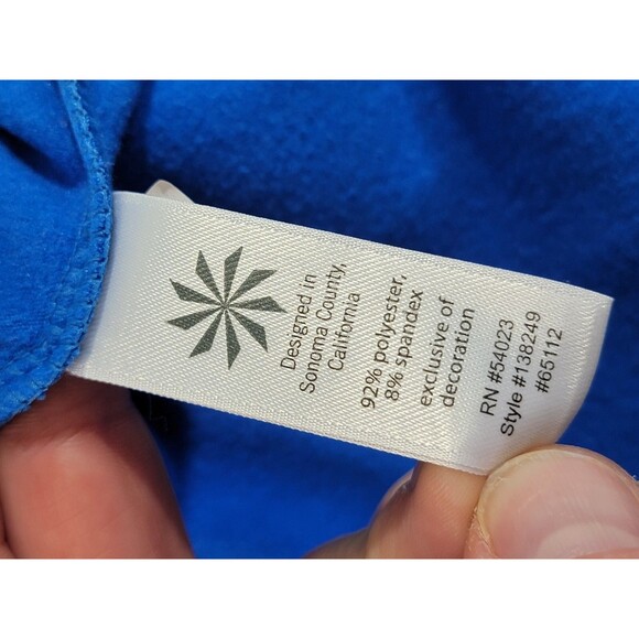ATHLETA Plush Tech Hoodie Pullover Blue Hooded Sweatshirt Women's Medium EUC - Picture 10 of 11